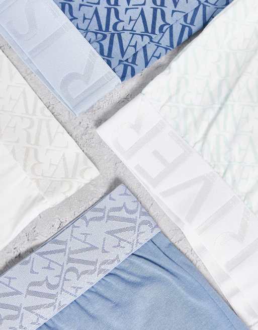 River Island – Blå, flerfärgade boxershorts, 5-pack, 4 av 4
