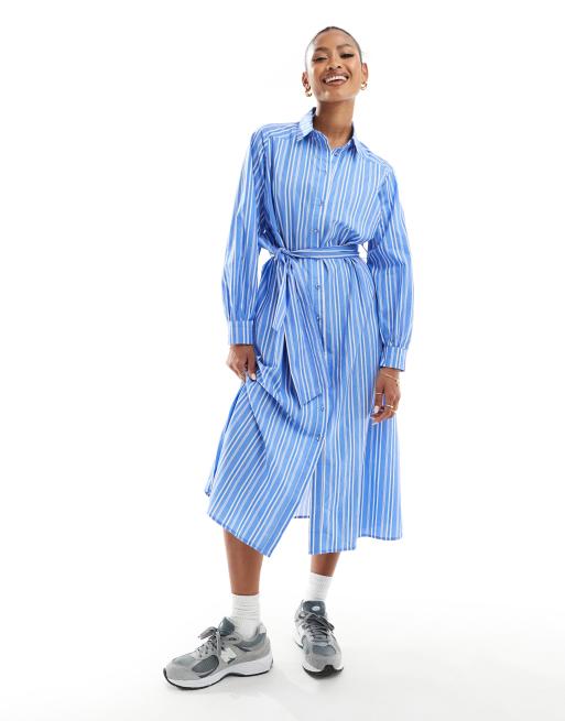 River Island - Blå maxi-skjortekjole med bælte, 2 af 4