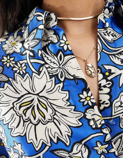 River Island – Blå skjorta med mönster, 2 av 4