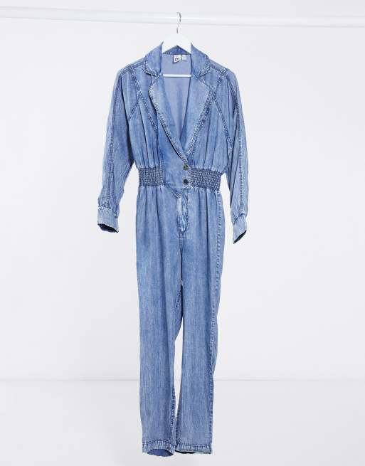 River Island - Blå utility-kedeldragt i denim, 2 af 4