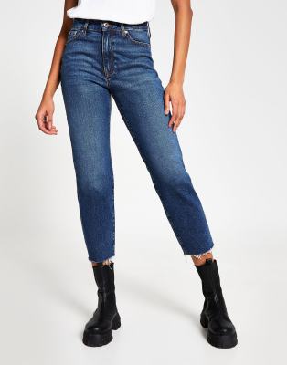 straight cut high waist jeans