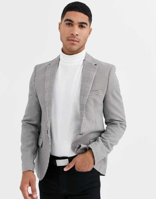 River Island blazer in black check ASOS