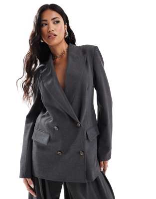 River Island - Blazer in Dunkelgrau, Kombiteil