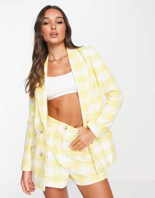 RIVER ISLAND BLAZER IN LIGHT YELLOW CHECK - PART OF A SET