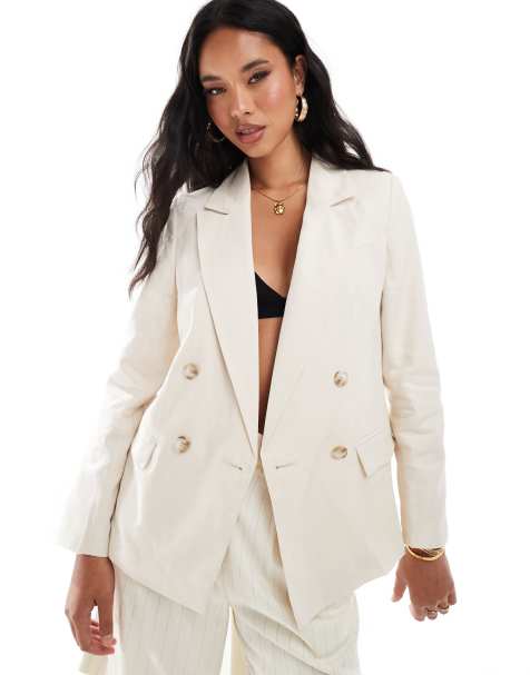 River Island - Blazer in lino color crema - view 1