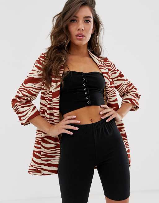 River island clearance zebra blazer