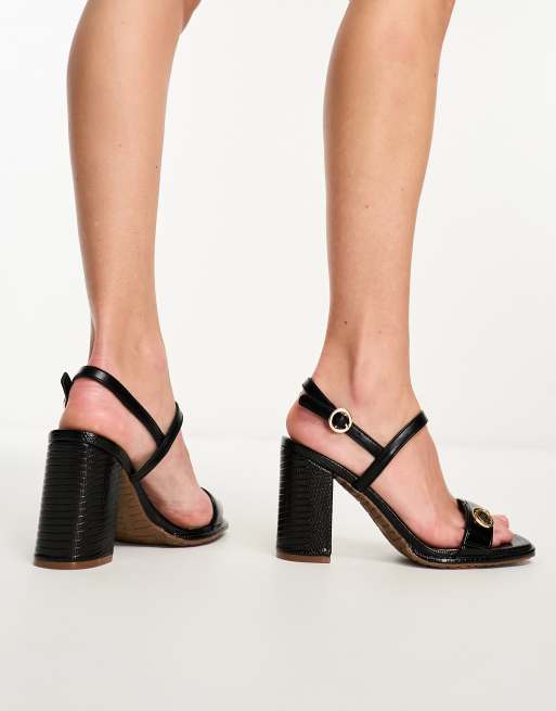 River island black hot sale block heel sandals