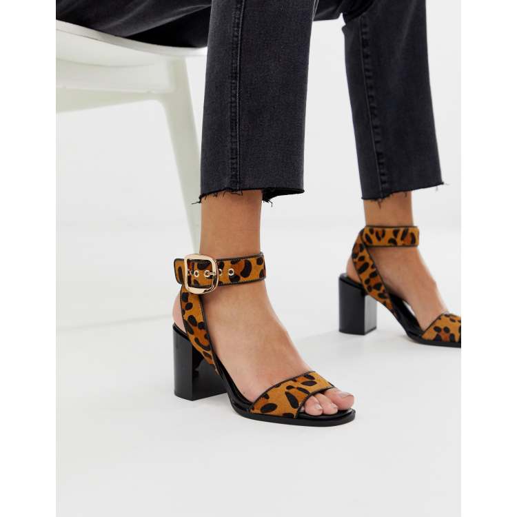 Leopard Lace-Up Block Heels - LivvyLand