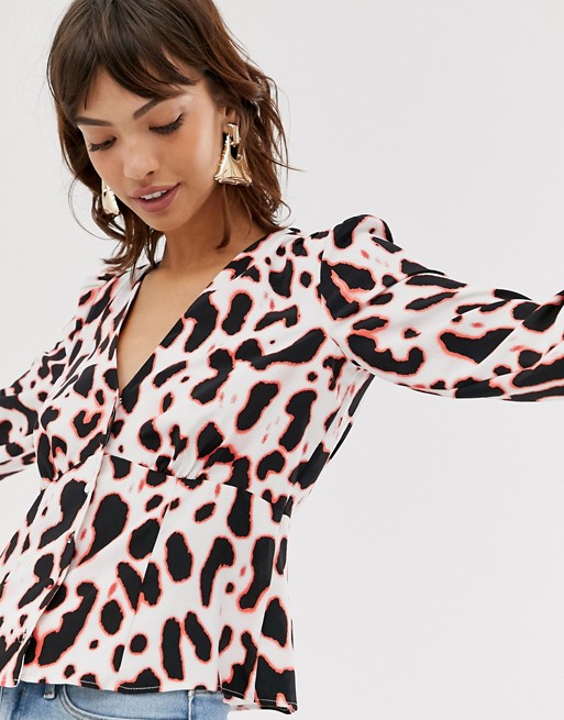 River Island blouse in leopard print