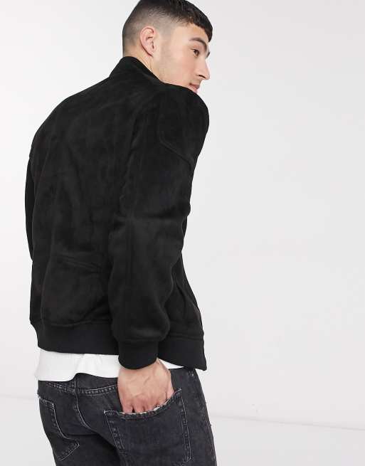 River Island - Blouson perforé en suédine - Noir, 2 de 4