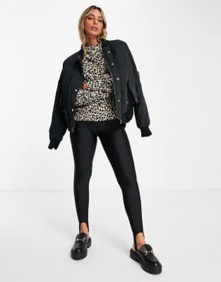 Blusa marrone con scollo ad anello e stampa leopardata - River Island Camicia donna  - immagine3