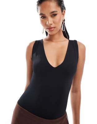 Body River Island Noir Et Blanc à Boutons Dorés - Taille 40, Neuf Avec étiquette