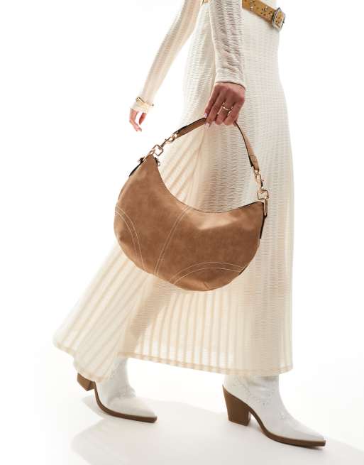 River Island – Boho-Schultertasche in Braun