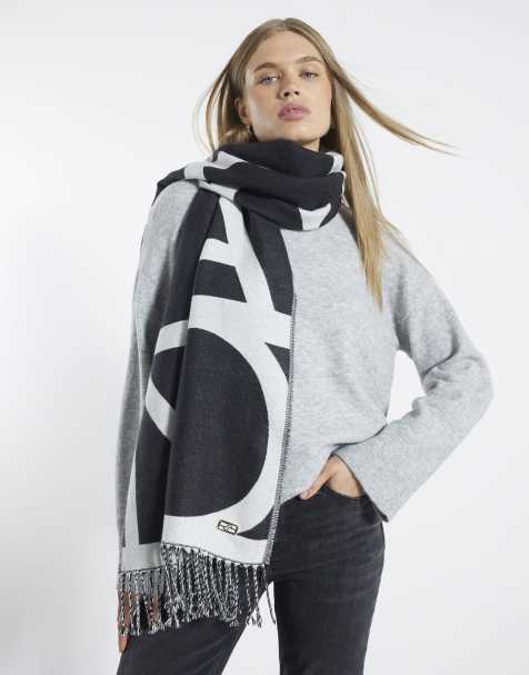 River Island Bold river island monogram scarf in grey - dark - view 1