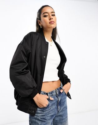 River Island relaxed bomber jacket in black - ASOS Price Checker
