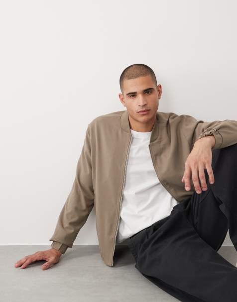 River Island bomber jacket in beige - view 1