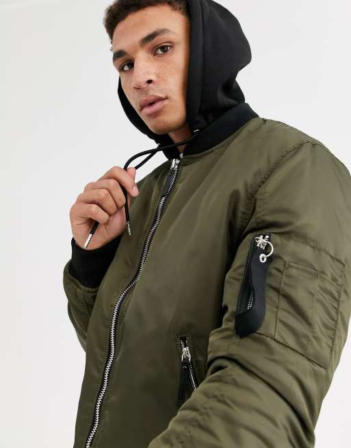 River island cheap bomber jacket khaki