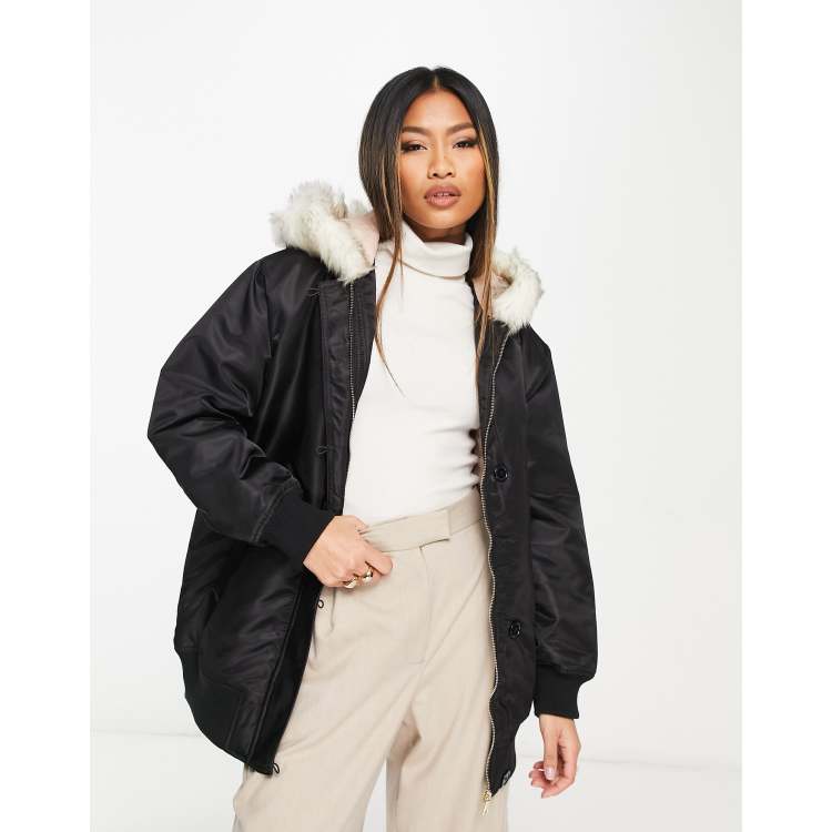 Riley Long Hair Mink Bomber Jacket