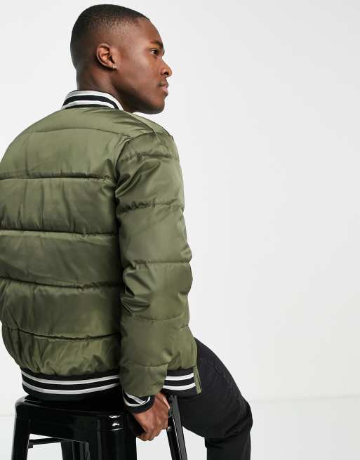 River Island - Bomber style universitaire - Kaki, 2 de 4