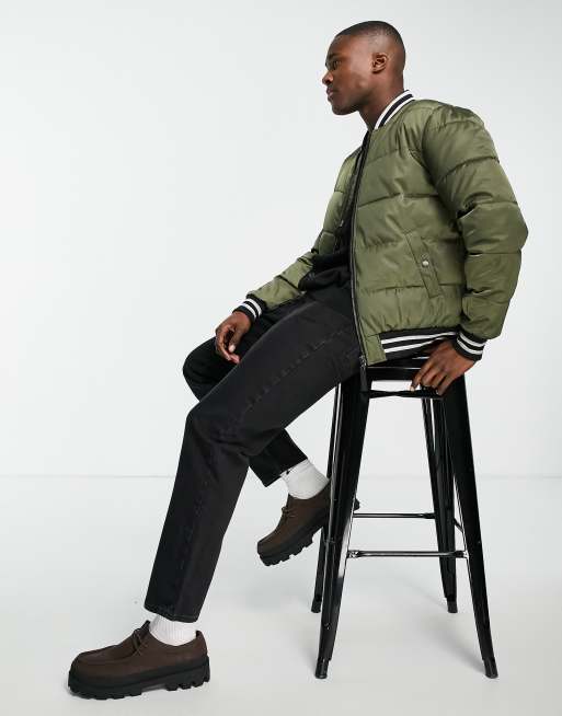River Island - Bomber style universitaire - Kaki, 4 de 4