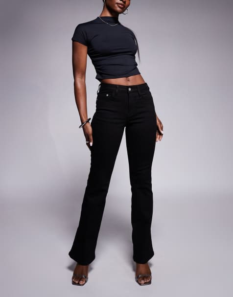 River Island – Bootcut-Jeans in Schwarz mit mittelhohem Bund - view 1