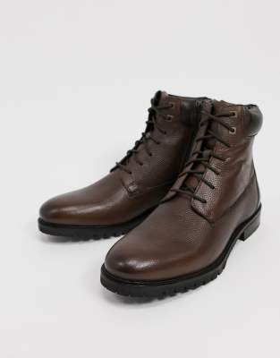 river island leather desert boots in light brown