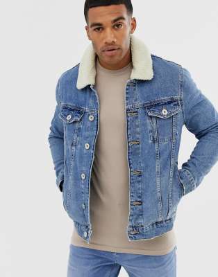 river island borg denim jacket