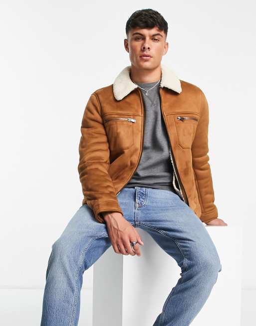 River island suede store jacket mens