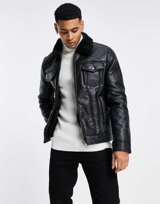 River island borg hot sale lined jacket