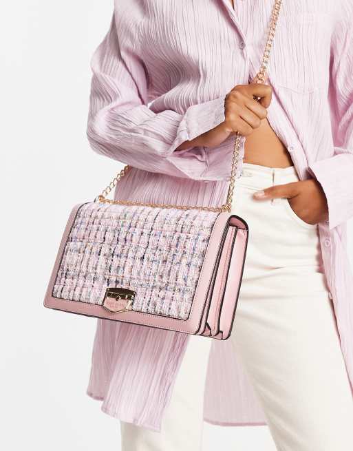 River Island - Borsa a cartella rosa chiaro bouclé, 2 di 4