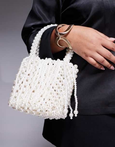 River Island - Borsa a mano bianca con perle sintetiche - view 1