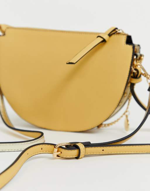 River Island - Borsa a tracolla a mezzaluna gialla, 2 di 4