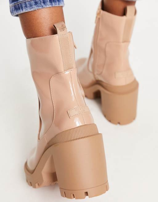 River Island Bottes talon en caoutchouc Beige