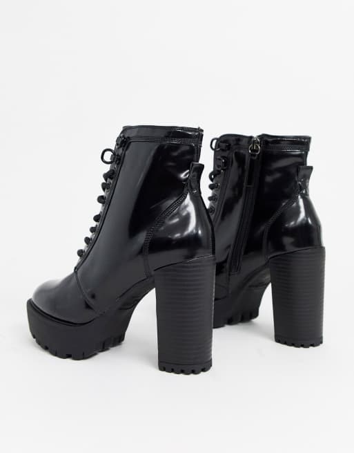 River Island - Bottines à lacets avec semelle plateforme - Noir, 4 de 4