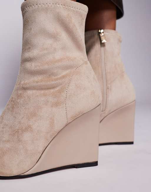 Talon Compensé Bottillon Sport Femme Bottines Compensées En Suédine