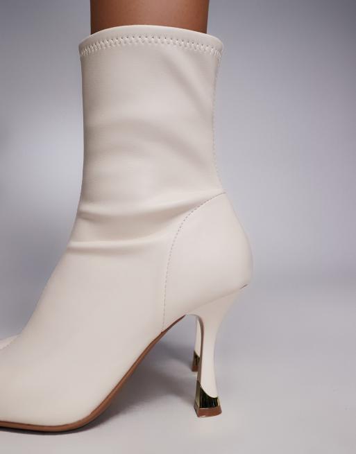 River Island - Bottines à talon - Crème, 2 de 4