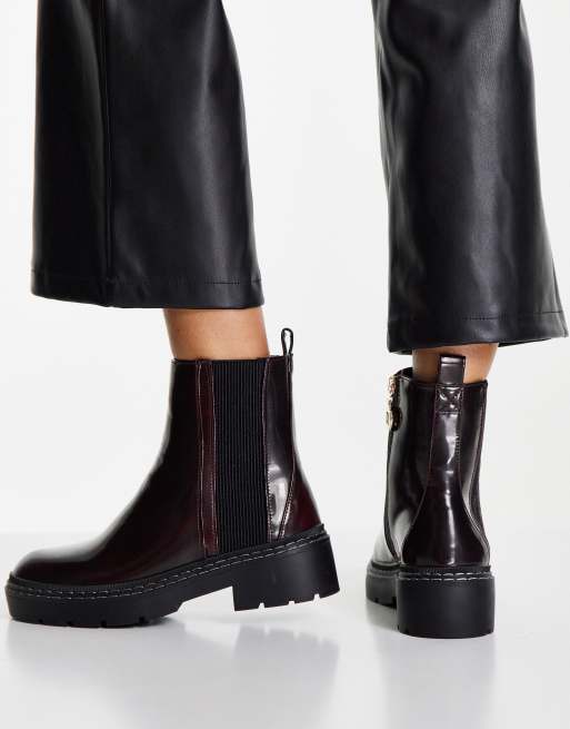 Bottines plates cheap vernies noires