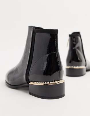 bottines plates perles