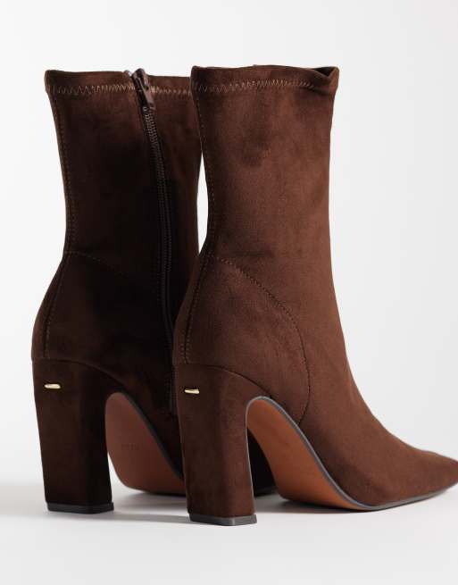 River Island - Bottines stretch à talon - Marron foncé, 4 de 4