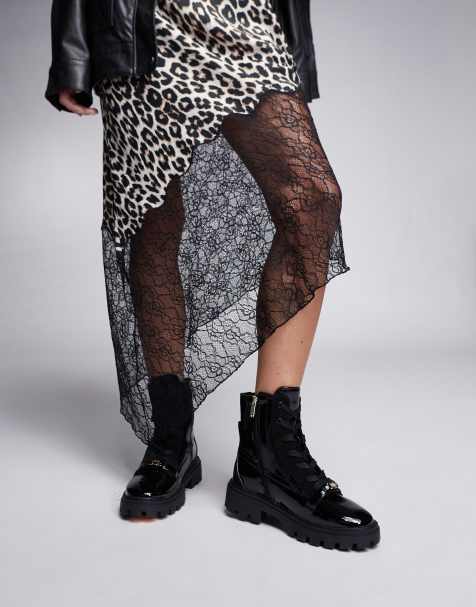 River Island - Bottines vernies à lacets - Noir - view 1