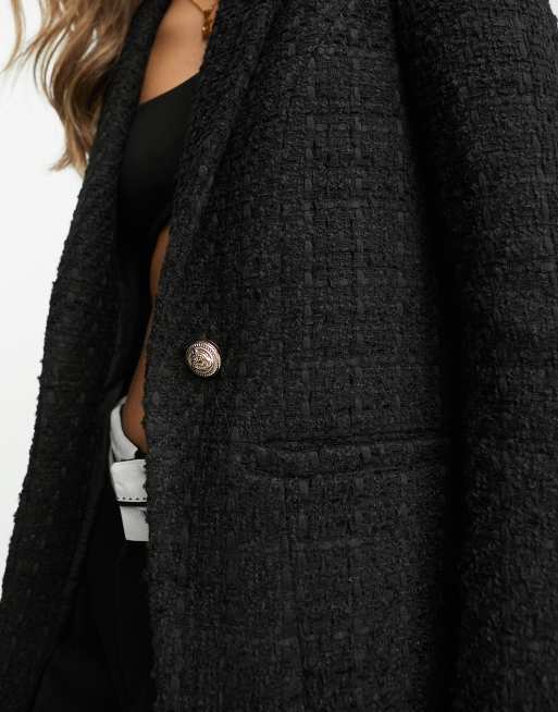 Black boucle 2025 jacket river island