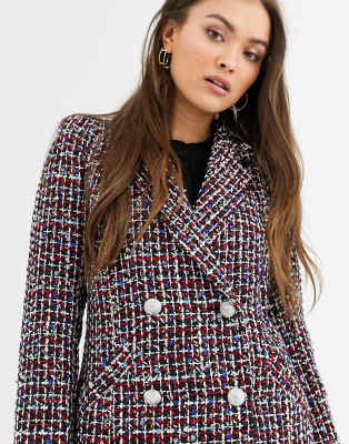 river island red check jacket