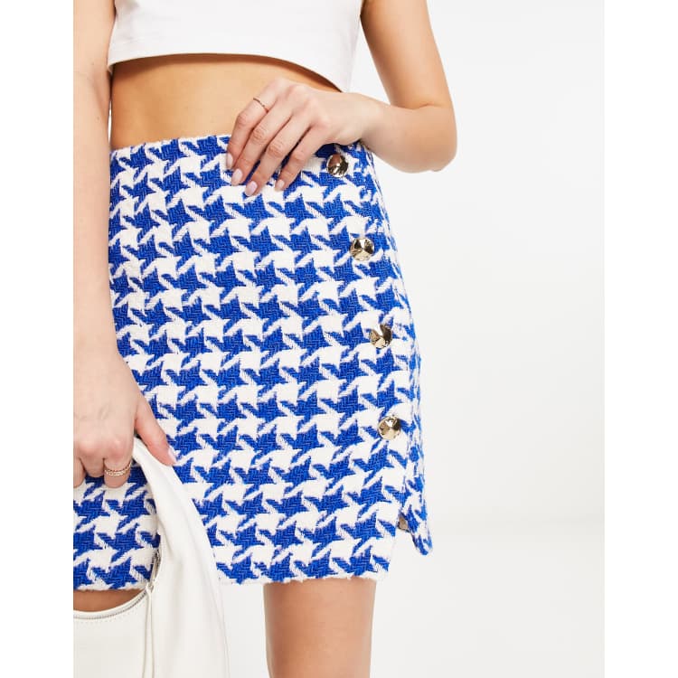 Royal blue houndstooth skirt hotsell