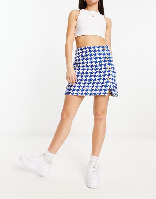 Royal blue hotsell houndstooth skirt