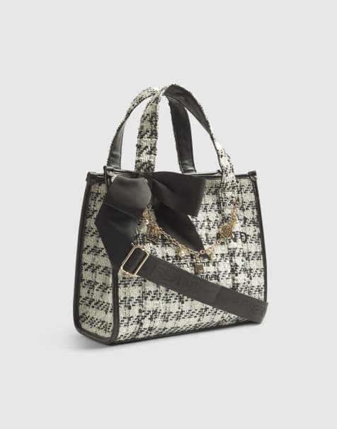 River Island Boucle embroidered tote bag in cream - view 1