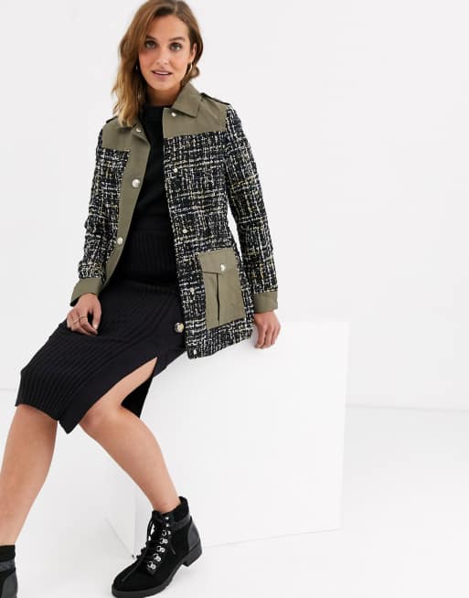 River island military jacket deals