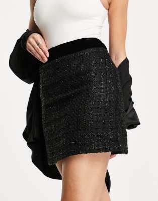 ASOS - River Island boucle mini skirt in black - part of a set