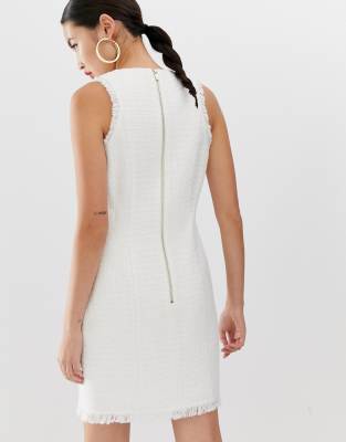 river island boucle shift dress in ivory