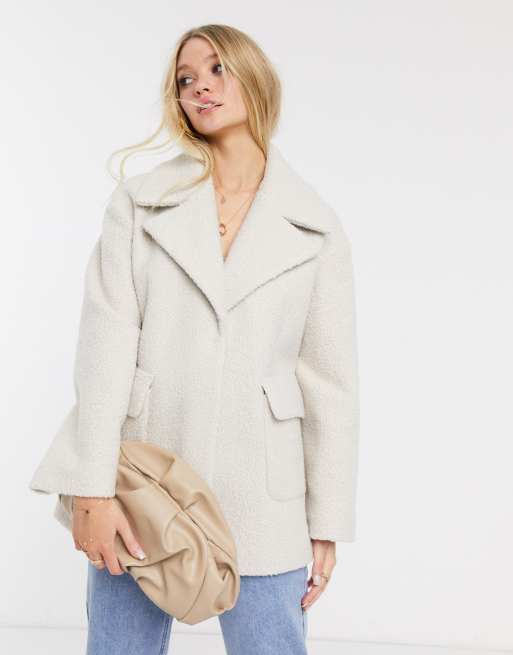 Ivory hot sale boucle coat