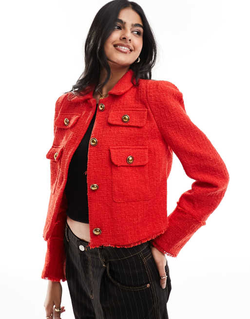 River island tweed sales jacket